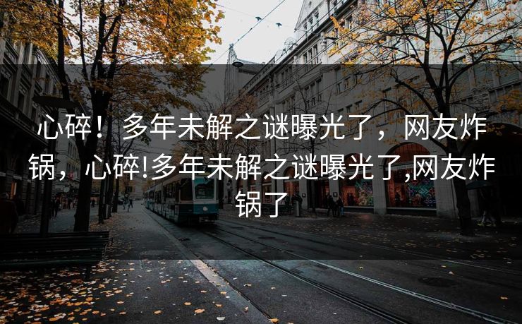 心碎!多年未解之谜曝光了,网友炸锅,心碎!多年未解之谜曝光了,网友炸锅了